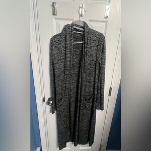 White House Black Market Charcoal Open Front Cardigan